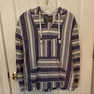 Purple striped Baja hoodie